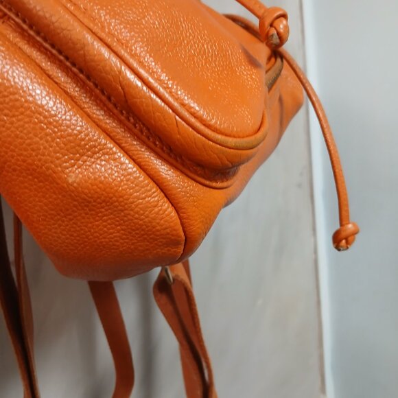Orange Leather Backpack - Picture 7 of 11